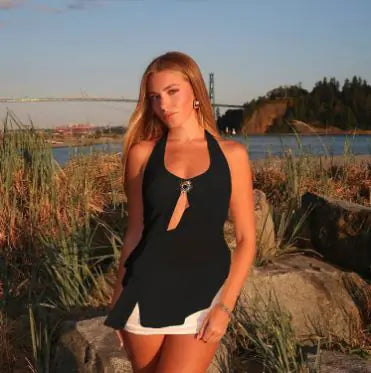 Trendy Sexy Mesh Halter Camisole Vest – Women's Street Fashion Crop Top